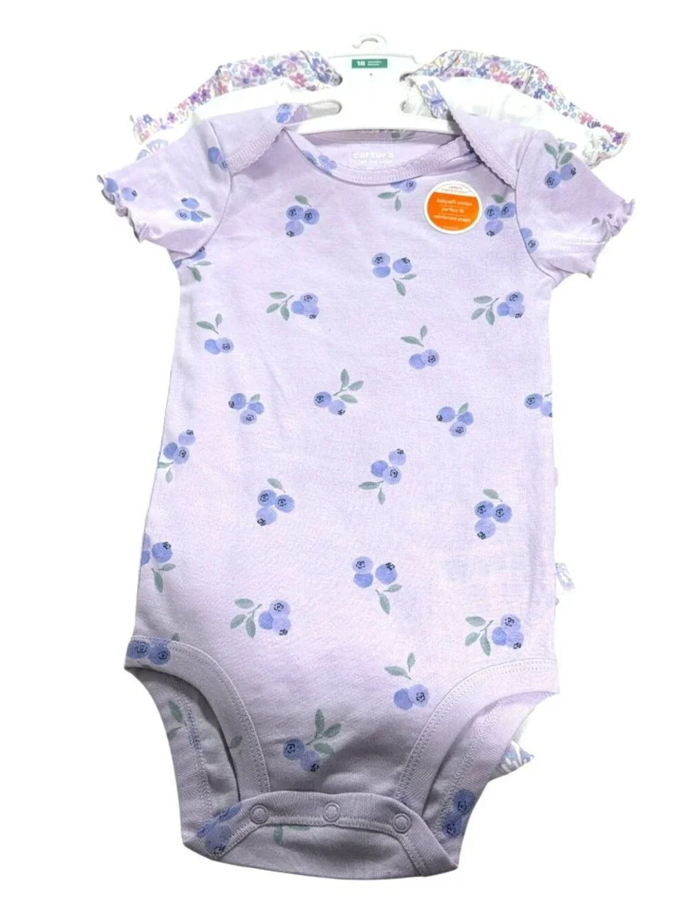 Carters 3-Pack Floral & Butterfly Bodysuits 18M Baby Girls